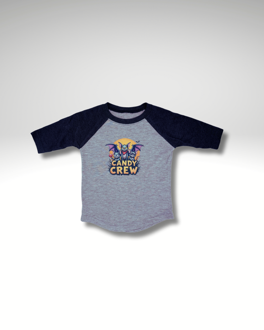 Candy Crew Kids Halloween Raglan – Trick-or-Treat Bat Graphic Shirt